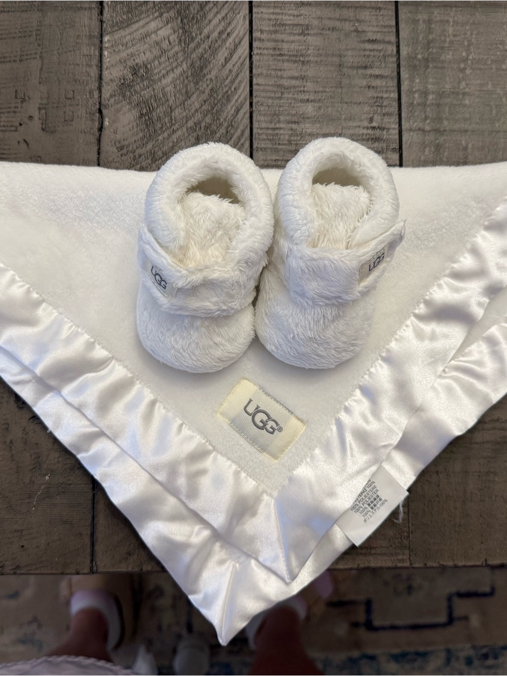 UGG Cream Plush Infant Booties - Soft Cozy Baby Shoes